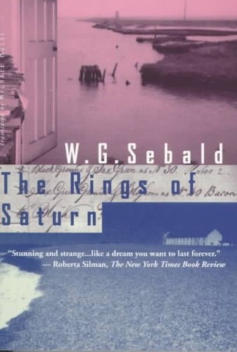 Cover of The Rings of Saturn by W. G. Sebald, a muted photographic image evoking a coastal, melancholy landscape.
